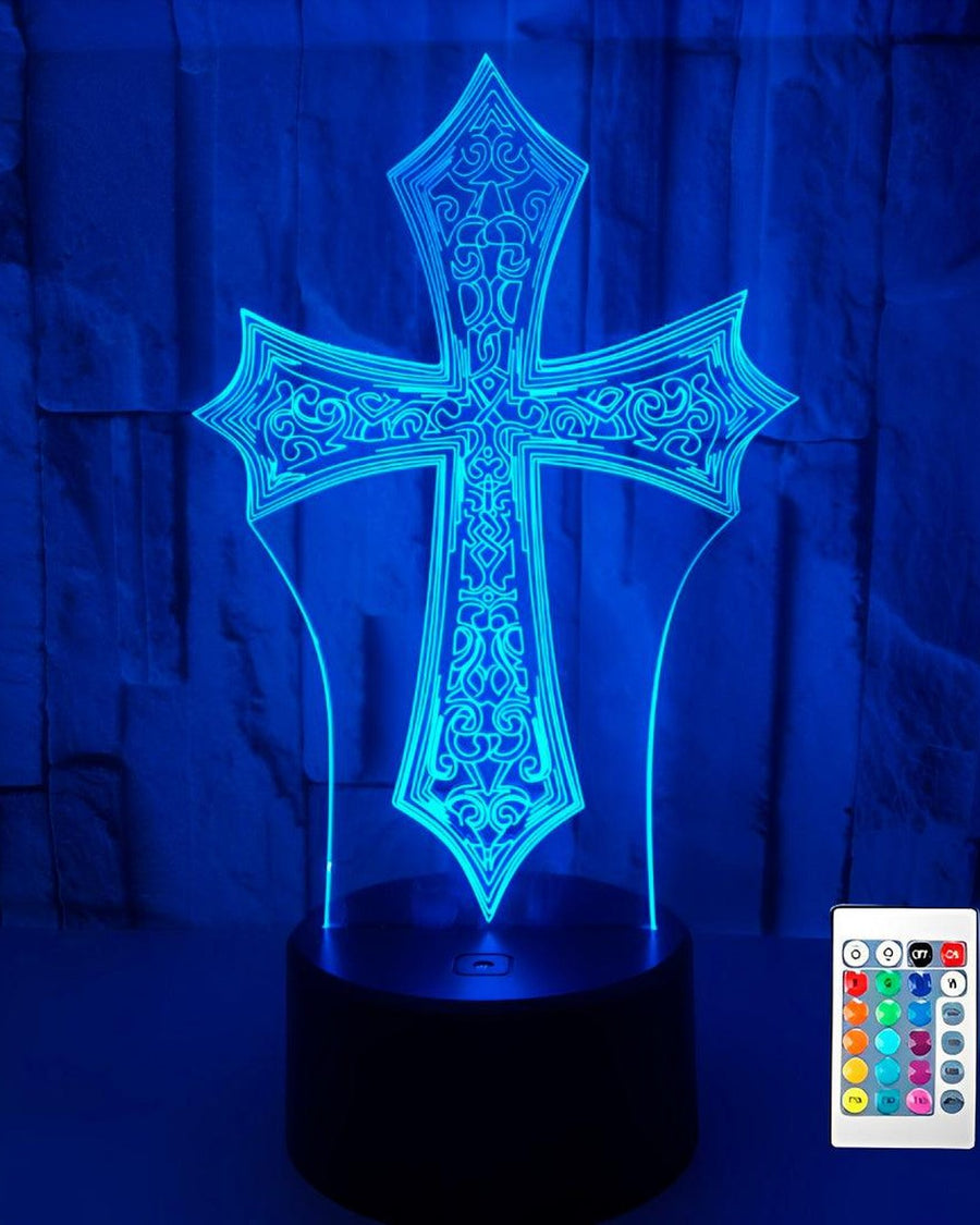 Luminária cruz gótica medieval no ambiente