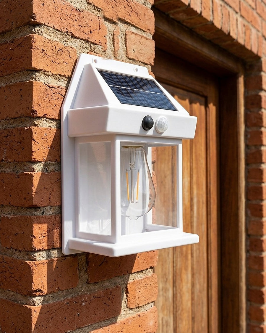 Arandela solar externa com sensor de presença no ambiente