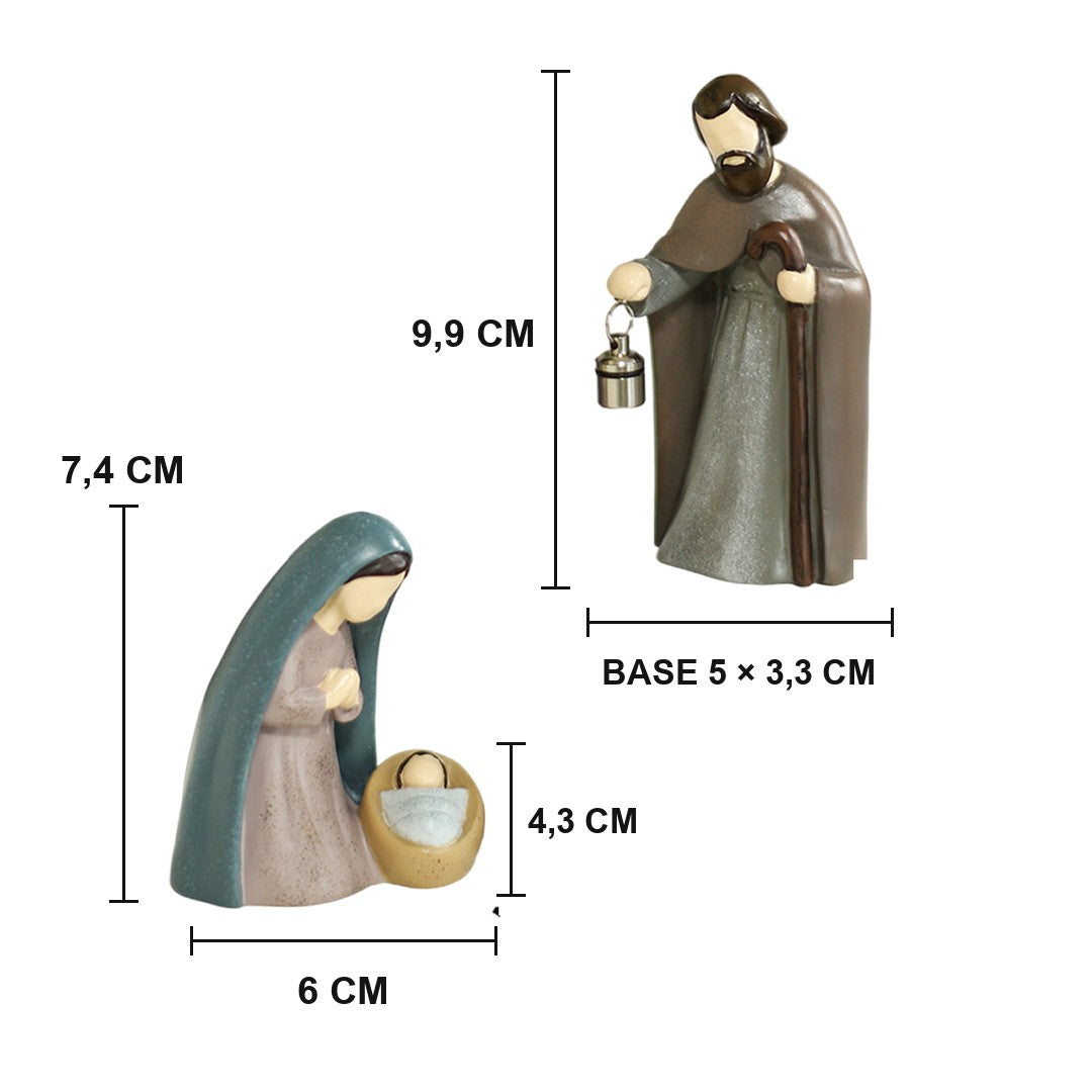 Desenho com as medidas de Presépio iluminado de mesa, 2 peças