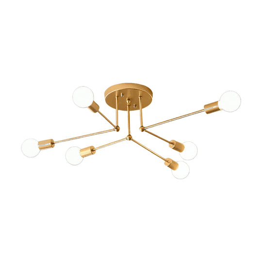 Lustre Sputnik Dourado, Preto ou Branco, 72 cm – DoubleTrio – Dourado