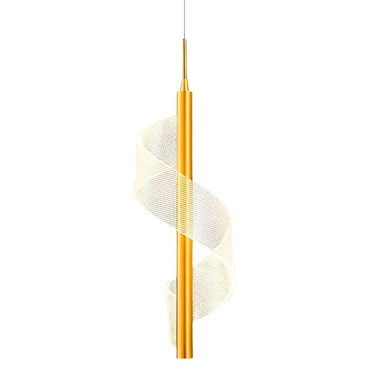 Lustre Pendente Espiral Led - NordicDelux – Dourado / Branca Quente