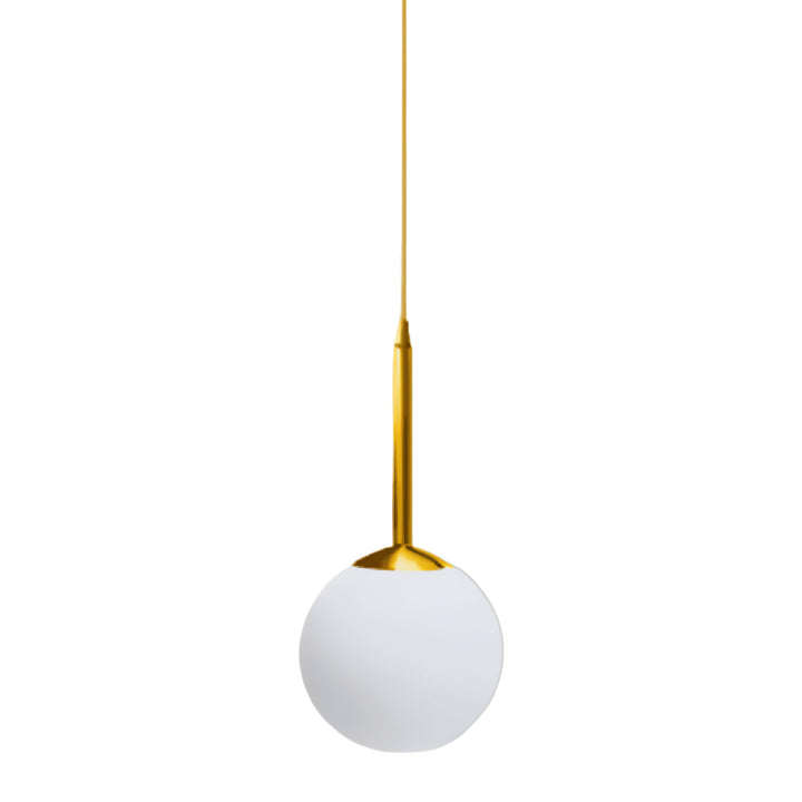 Pendente globo de vidro com haste dourada