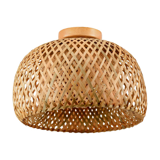 Plafon de Palha Meia Esfera de Bambu – Luminária de Teto