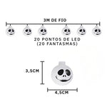 Varal Fantasminha LED 3m – Decoração de Halloween - Disponível na ProntoPraTi