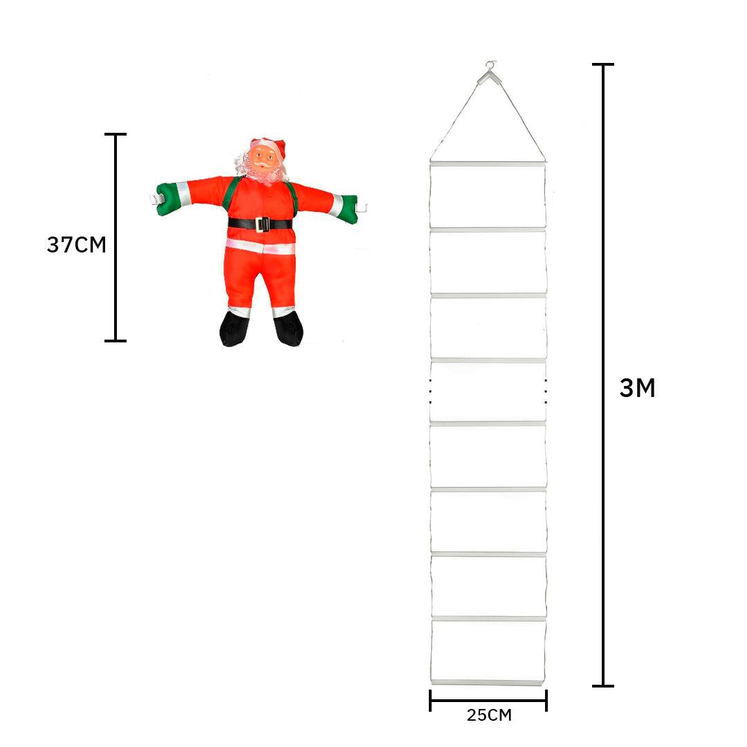 Desenho com as medidas da escada, de 3 m por 25 cm, e do boneco