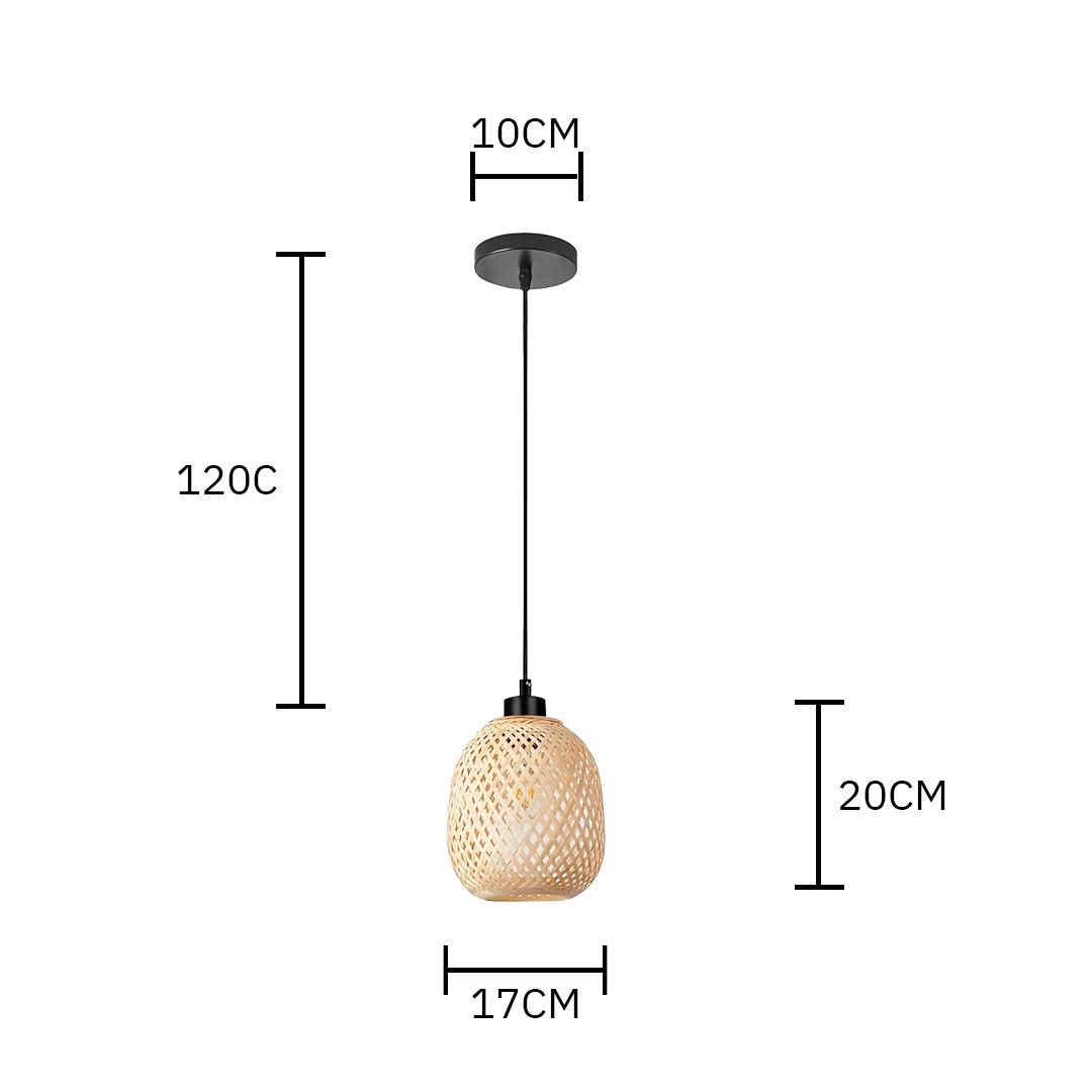 Pendente de Bambu Palha Fibra Natural - Abacaxi