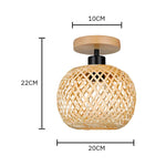 Plafon Luminária de Teto Palha Bambu - Esfera