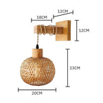 Arandela de Palha Bambu Rattan - Esfera