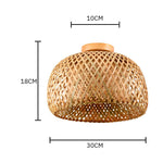 Plafon Luminária de Teto Palha Bambu - Meia Esfera