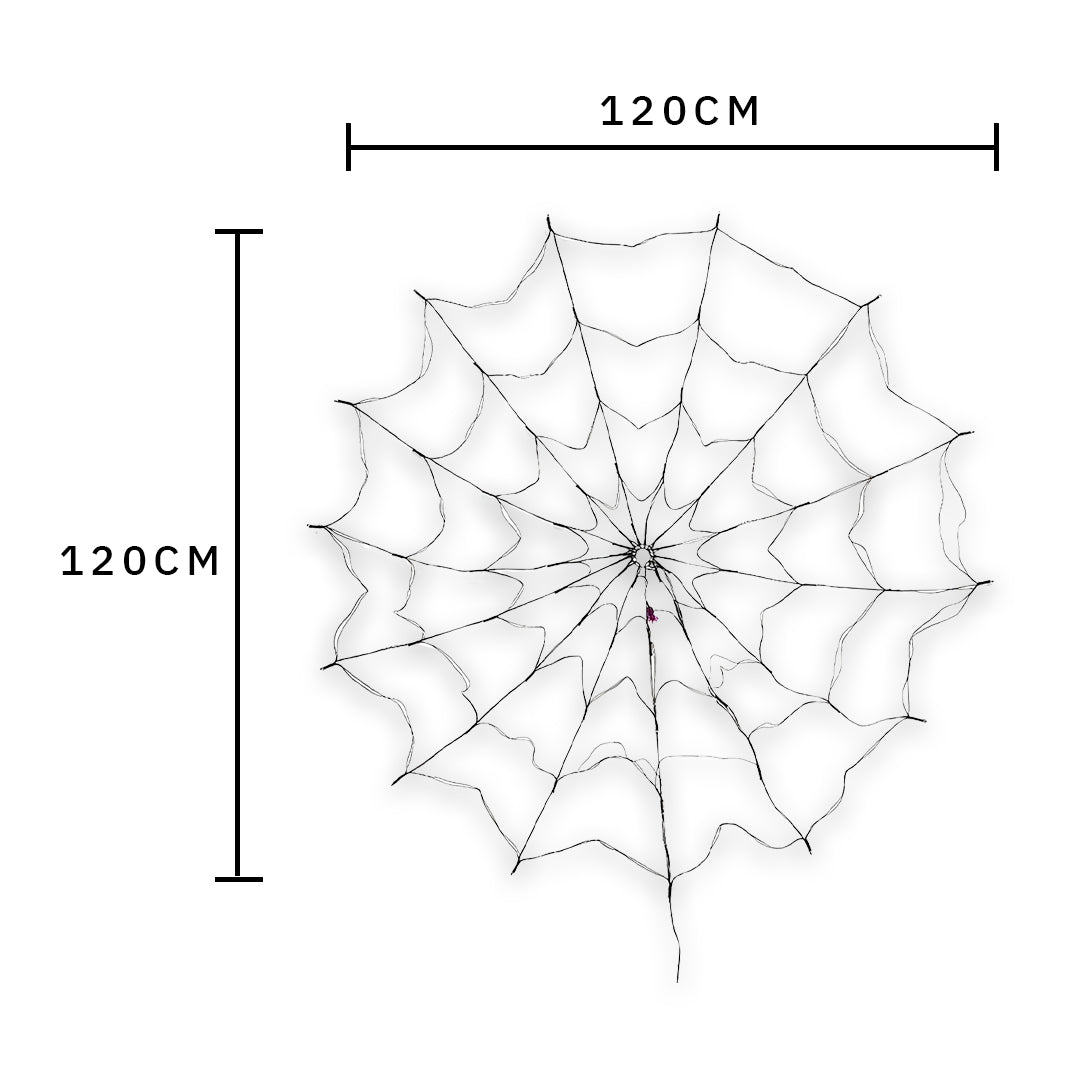 Teia de Aranha LED com Aranha Decorativa – Halloween - Disponível na ProntoPraTi