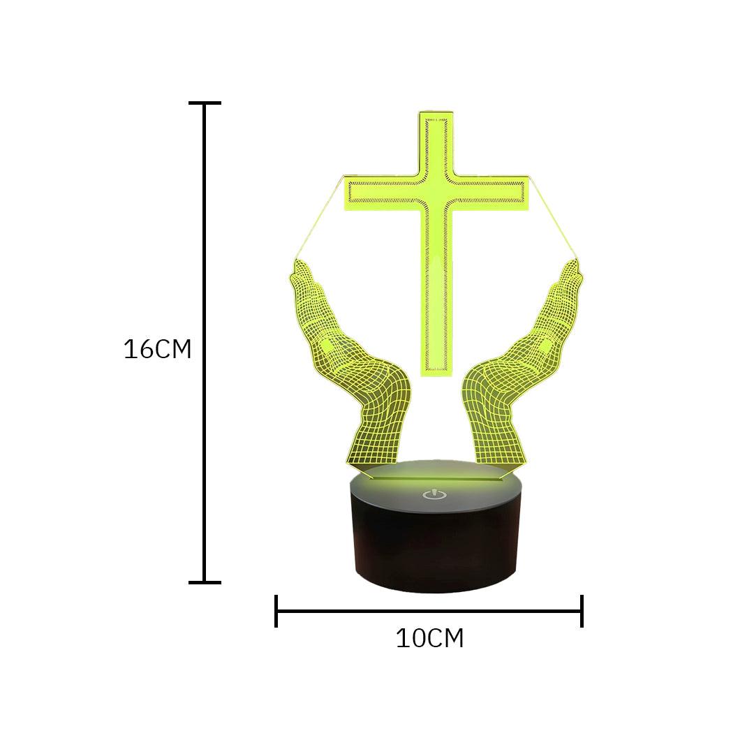 Luminária Cruz Oração (16 Cores Led)