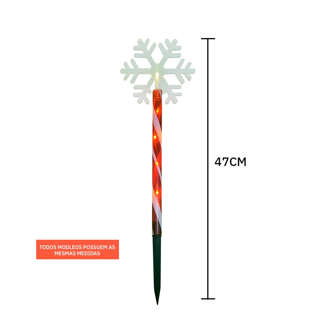 Desenho com a medida do espeto, 47 cm de altura, igual para todos os modelos