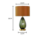 Abajur Luxo com Base de Vidro e Cúpula Marrom - Disponível na ProntoPraTi