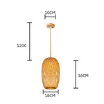 Pendente Casulo de Bambu Palha Fibra Natural