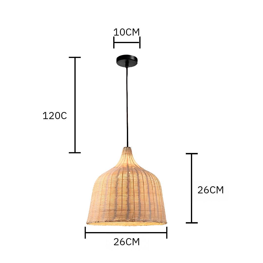 Pendente Sino de Bambu Palha Fibra Natural