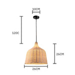 Pendente Sino de Bambu Palha Fibra Natural