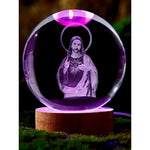Luminária Religiosa - Bola de Cristal Jesus Cristo
