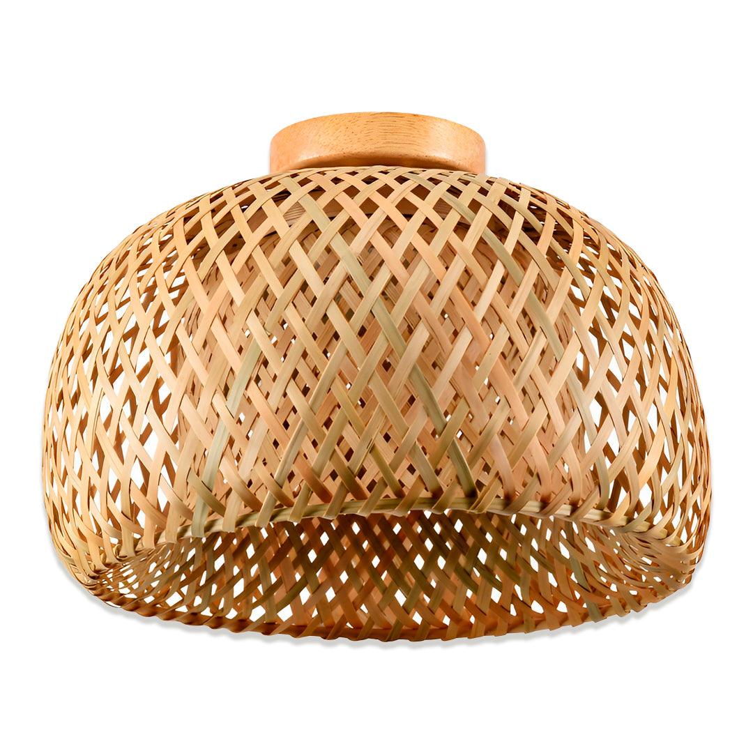 Plafon Luminária de Teto Palha Bambu - Meia Esfera