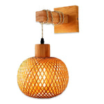 Arandela de Palha Bambu Rattan - Esfera