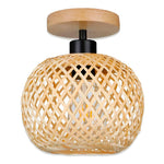 Plafon Luminária de Teto Palha Bambu - Esfera