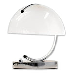 Luminária de Mesa Retro em Metal Cromado com Cúpula Meia - Lua - Disponível na Luzzart