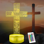 Luminária Cruz com Dizeres(16 Cores Led)