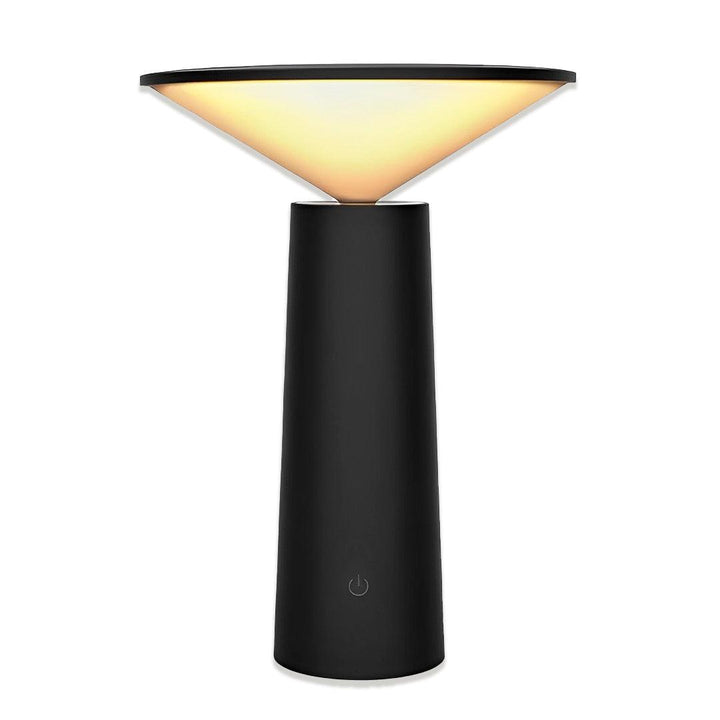 Luminária de mesa sem fio com cúpula em cone