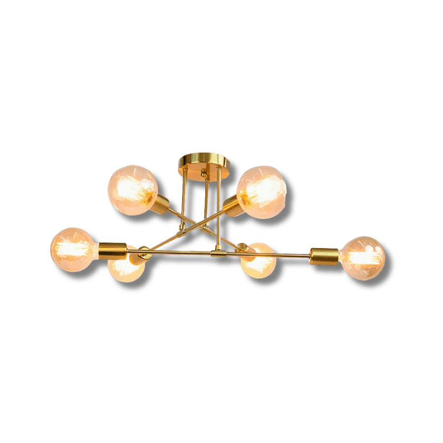 Lustre Sputnik de 6 lâmpadas na opção Dourado
