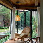 Pendente de Bambu Palha Fibra Natural - Abacaxi