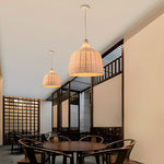 Pendente Sino de Bambu Palha Fibra Natural