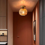 Plafon Luminária de Teto Palha Bambu - Esfera