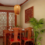 Pendente Casulo de Bambu Palha Fibra Natural