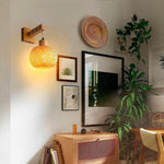 Arandela de Palha Bambu Rattan - Esfera