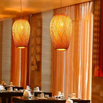 Pendente Casulo de Bambu Palha Fibra Natural