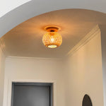 Plafon Luminária de Teto Palha Bambu - Esfera