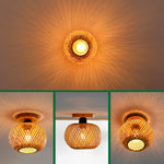 Plafon Luminária de Teto Palha Bambu - Esfera - Disponível na ProntoPraTi