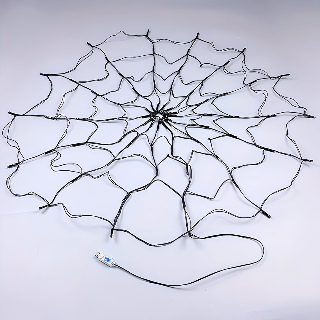 Teia de Aranha LED com Aranha Decorativa – Halloween - Disponível na ProntoPraTi